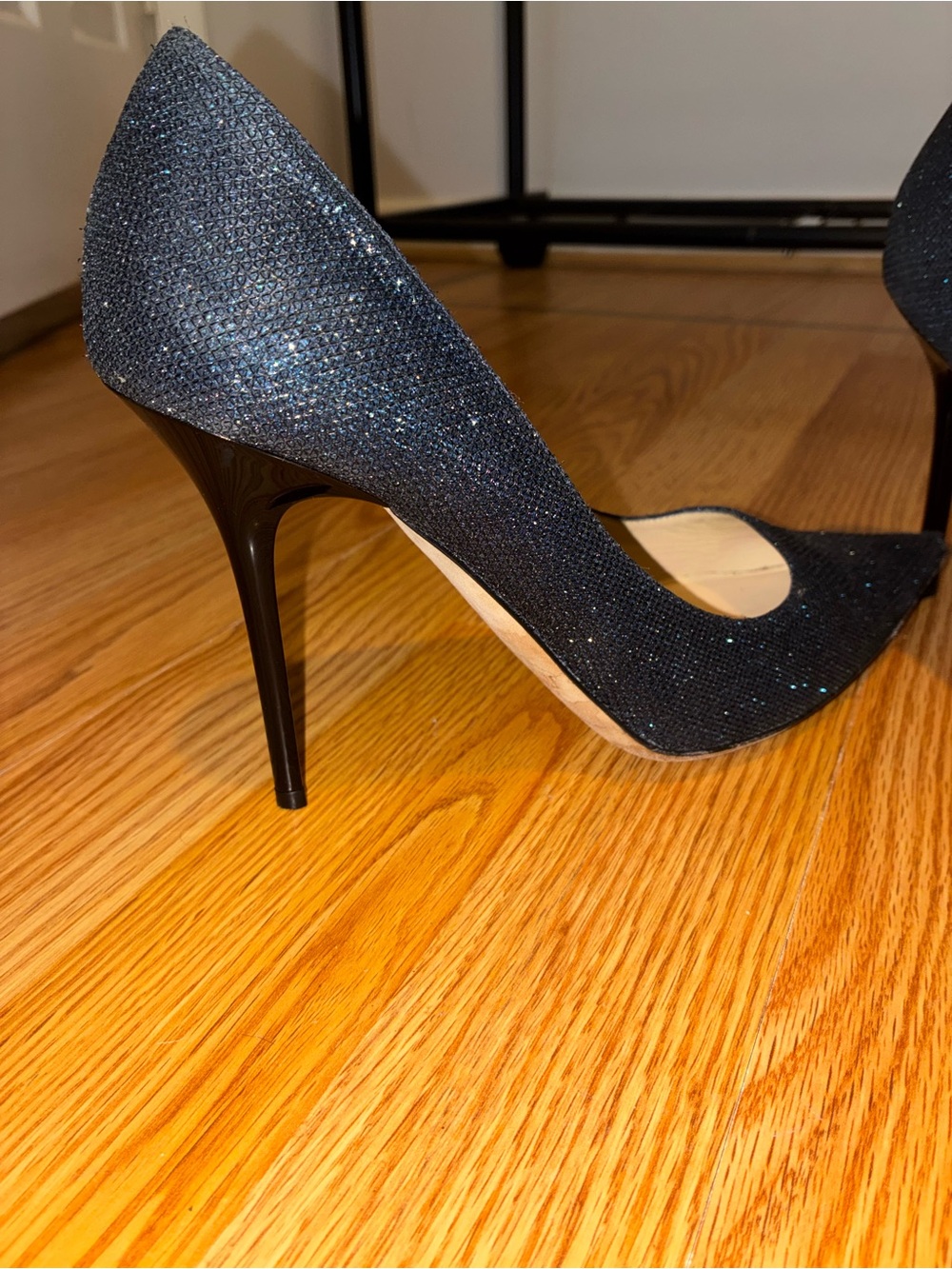 Authentic Jimmy Choo Pumps Black/Blue Glitter Size 39